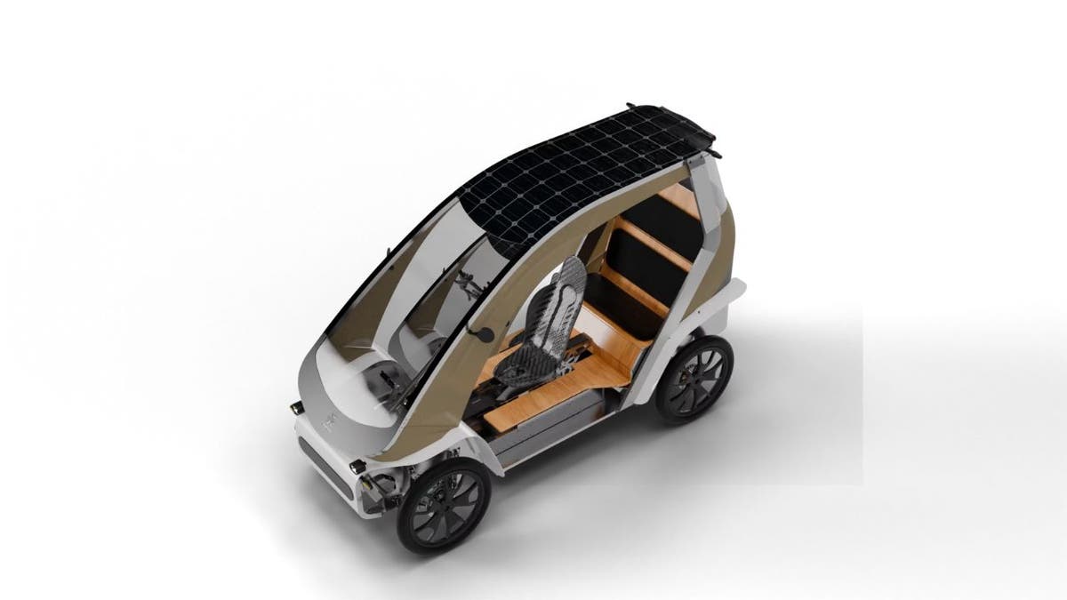 Four -wheeled electric vehicle.