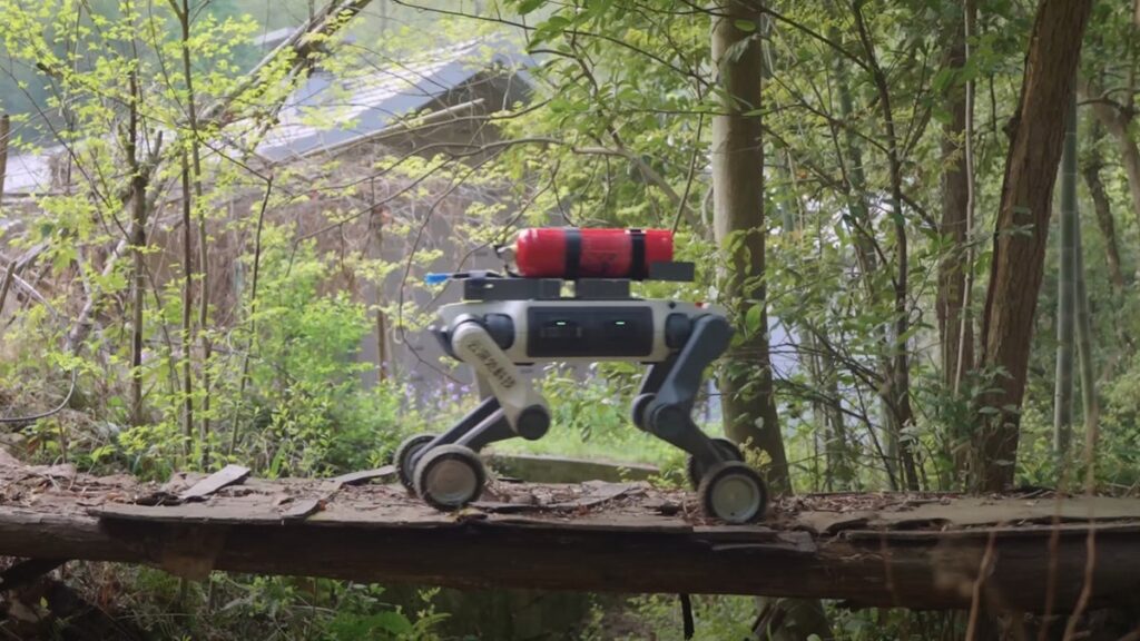 Dog Robot with wheels and robot built for extreme industrial missions