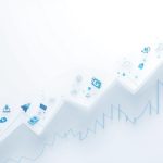 Gráfico mostrando as principais ações do mercado brasileiro em destaque, com indicadores de crescimento e análise financeira.