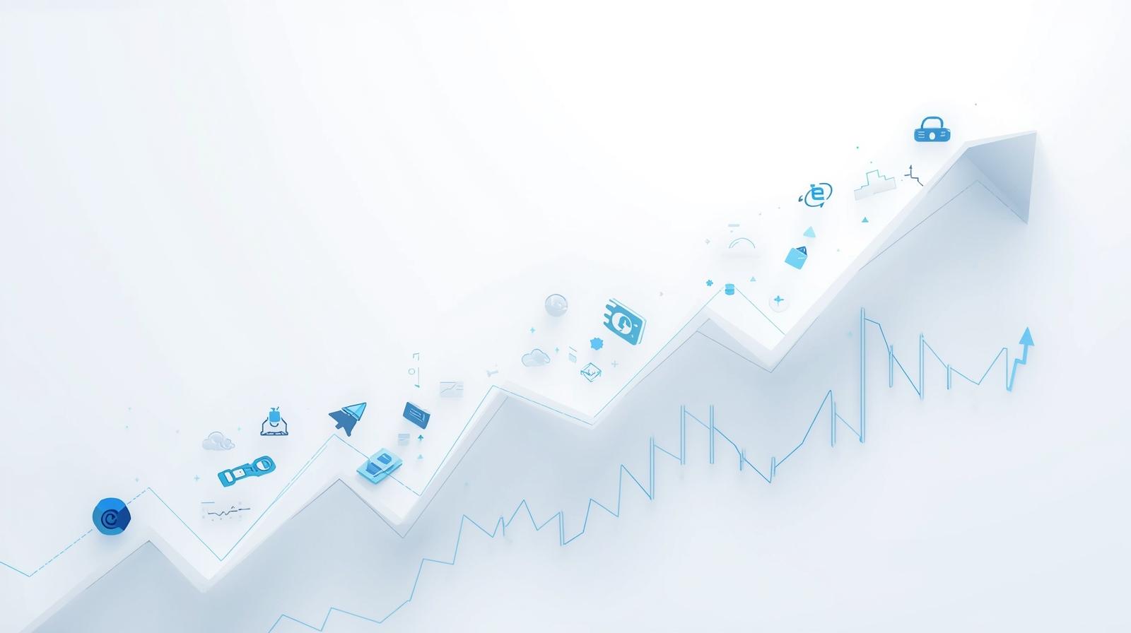 Gráfico mostrando as principais ações do mercado brasileiro em destaque, com indicadores de crescimento e análise financeira.
