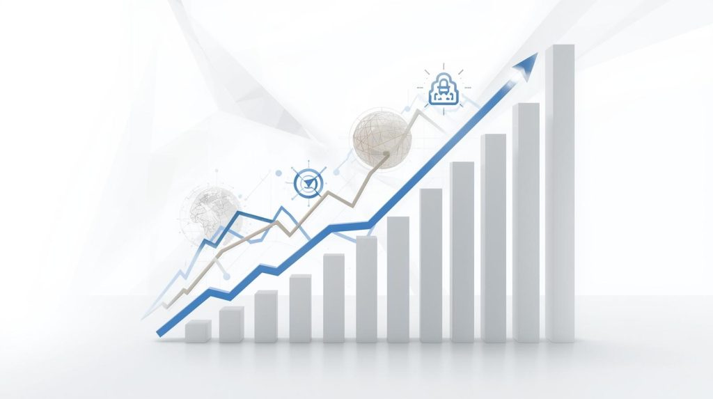Gráfico representando o desempenho das principais ações de 2025, com destaque para empresas de tecnologia, dados e infraestrutura digital.