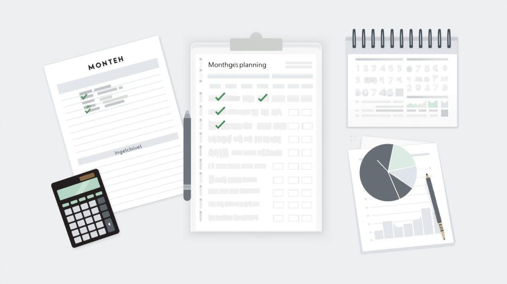 Organização do orçamento mensal com controle de despesas