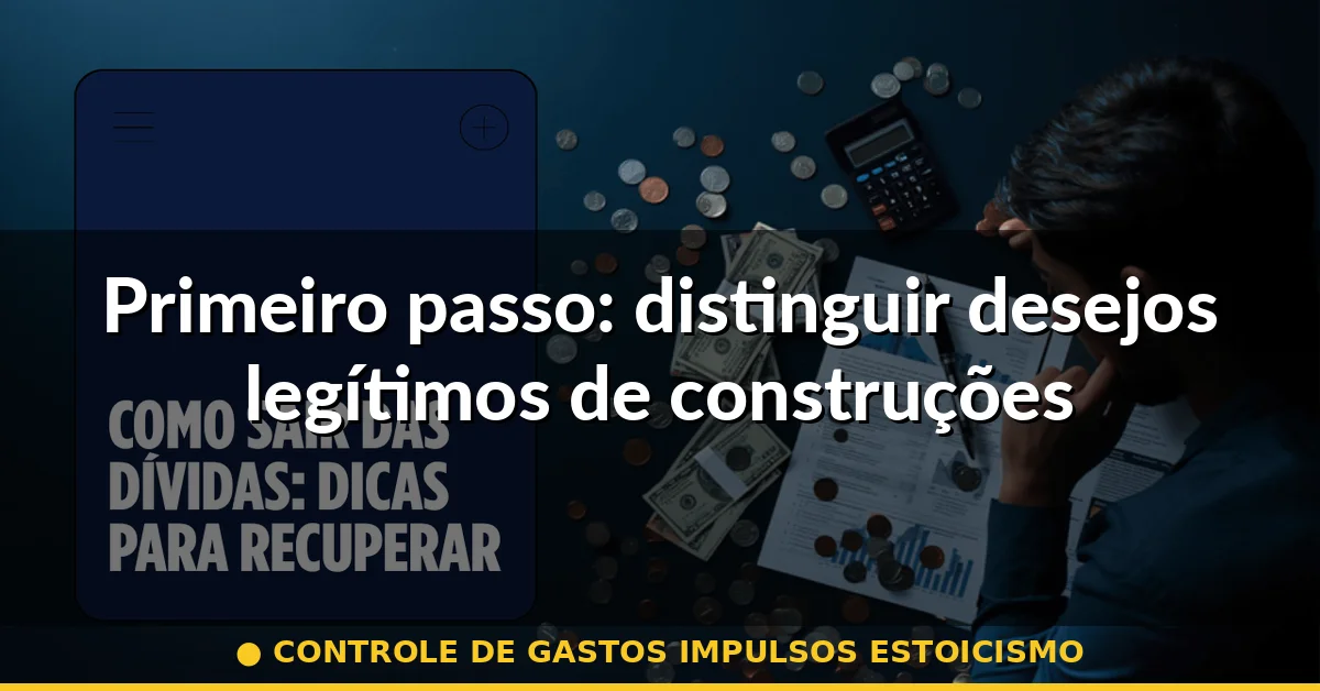 Primeiro passo: distinguir desejos legítimos de construções sociais — controle de gastos impulsos estoicismo