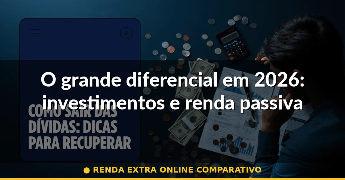 O grande diferencial em 2026: investimentos e renda passiva — renda extra online comparativo