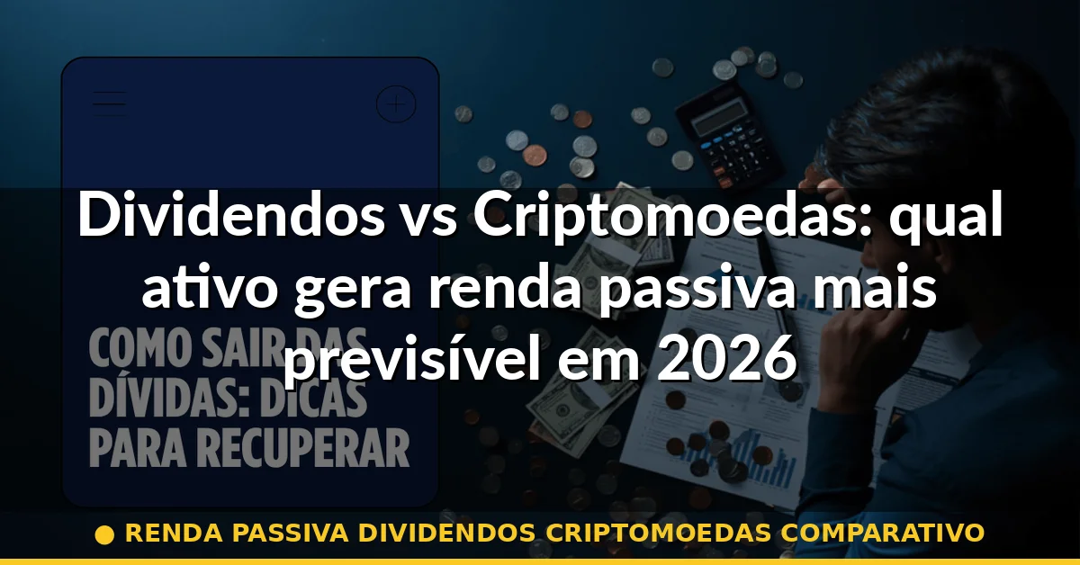 renda passiva dividendos criptomoedas comparativo — Guia completo 2026