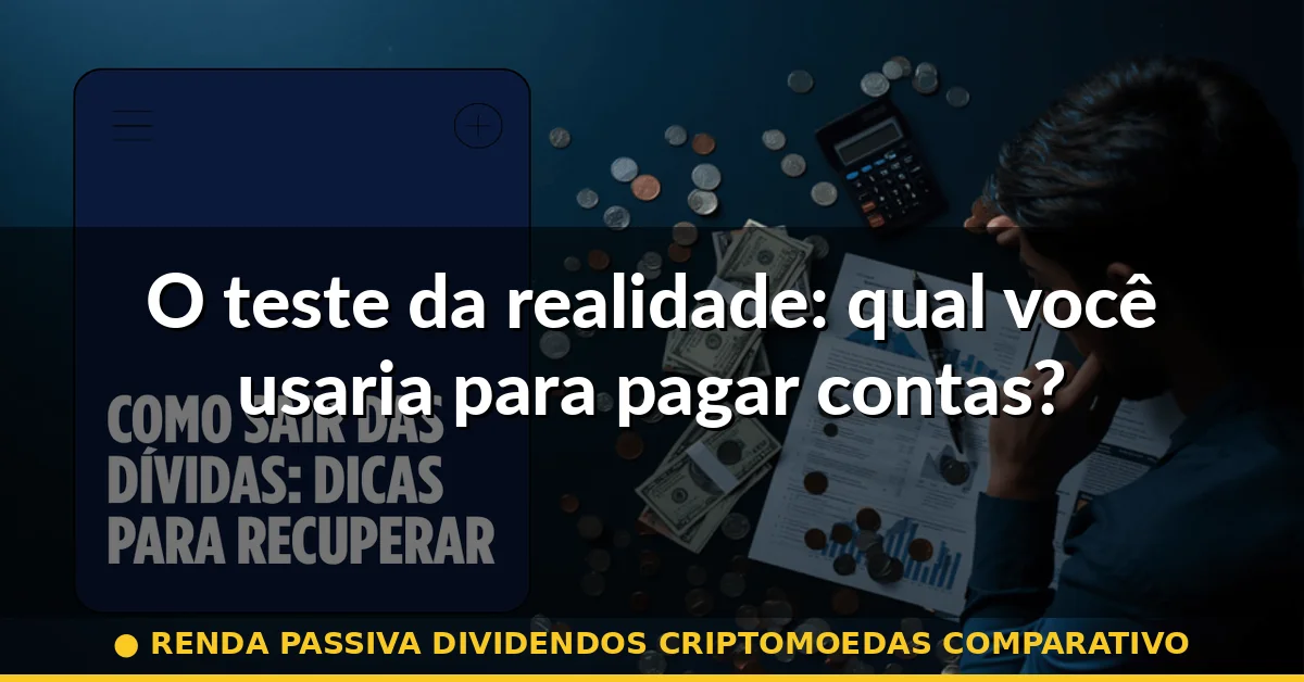 O teste da realidade: qual você usaria para pagar contas? — renda passiva dividendos criptomoedas comparativo