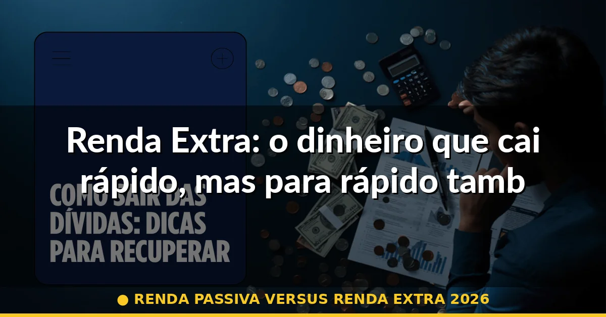 Renda Extra: o dinheiro que cai rápido, mas para rápido também — renda passiva versus renda extra 2026