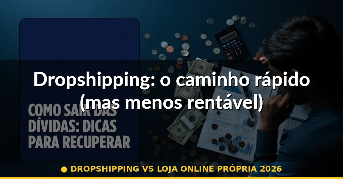 Dropshipping: o caminho rápido (mas menos rentável) — dropshipping vs loja online própria 2026