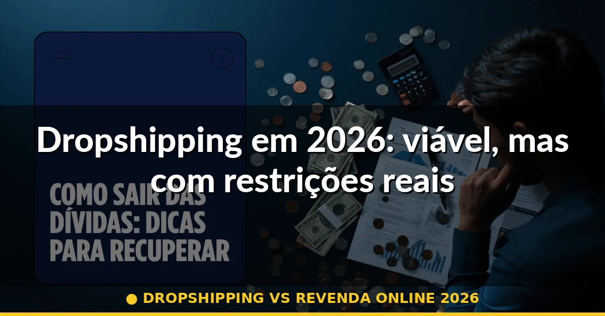 Dropshipping em 2026: viável, mas com restrições reais — dropshipping vs revenda online 2026
