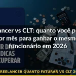 freelancer quanto faturar vs clt 2026 — Guia completo 2026