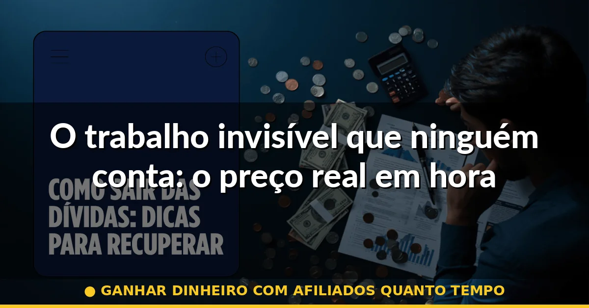 O trabalho invisível que ninguém conta: o preço real em horas — ganhar dinheiro com afiliados quanto tempo