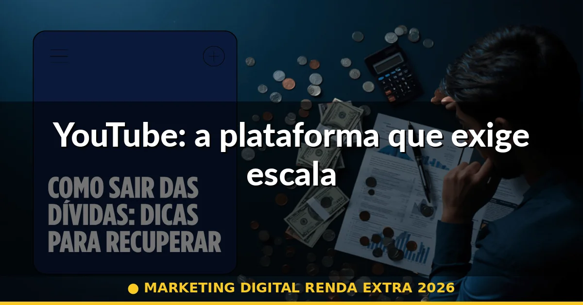 YouTube: a plataforma que exige escala — marketing digital renda extra 2026