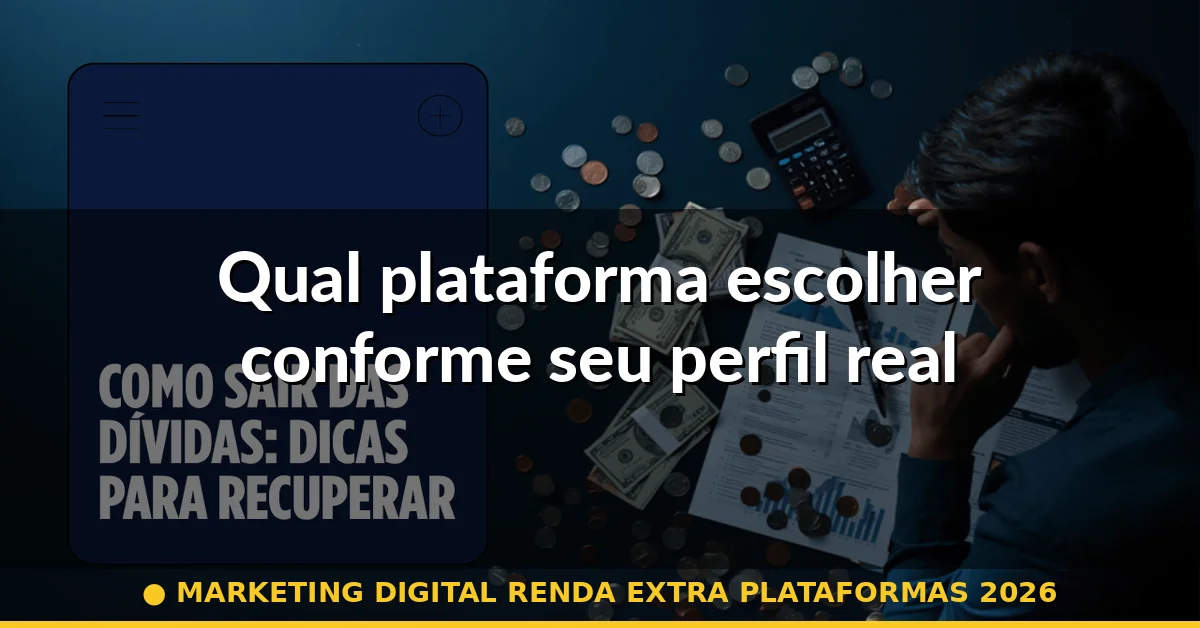 Qual plataforma escolher conforme seu perfil real — marketing digital renda extra plataformas 2026