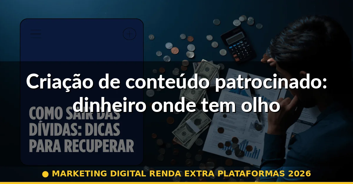 Criação de conteúdo patrocinado: dinheiro onde tem olho — marketing digital renda extra plataformas 2026