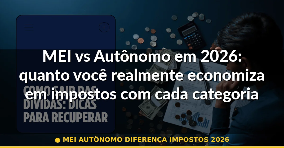 mei autônomo diferença impostos 2026 — Guia completo 2026