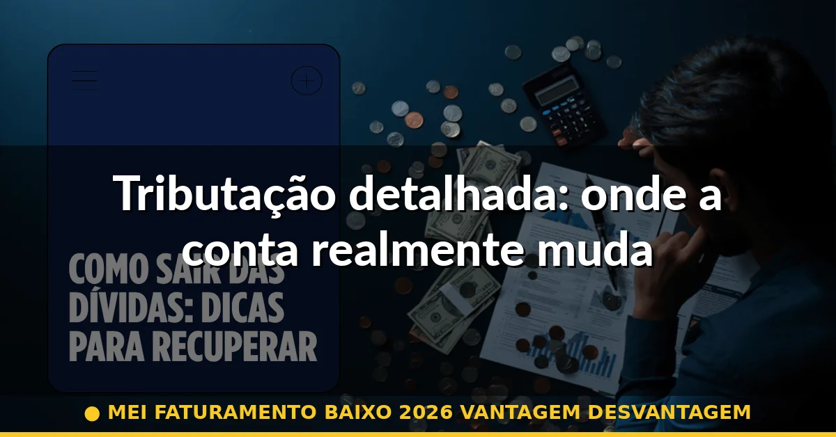 Tributação detalhada: onde a conta realmente muda — mei faturamento baixo 2026 vantagem desvantagem