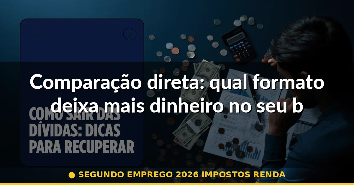 Comparação direta: qual formato deixa mais dinheiro no seu bolso — segundo emprego 2026 impostos renda
