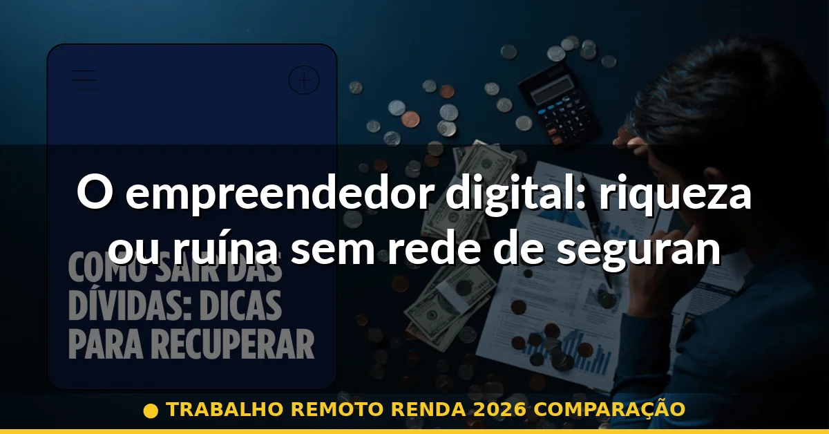 O empreendedor digital: riqueza ou ruína sem rede de segurança — trabalho remoto renda 2026 comparação