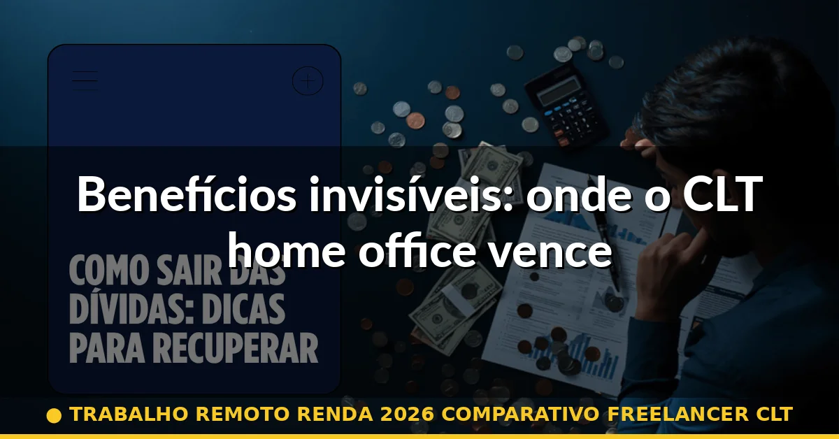 Benefícios invisíveis: onde o CLT home office vence — trabalho remoto renda 2026 comparativo freelancer clt