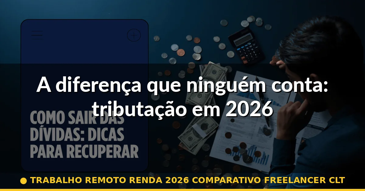 A diferença que ninguém conta: tributação em 2026 — trabalho remoto renda 2026 comparativo freelancer clt