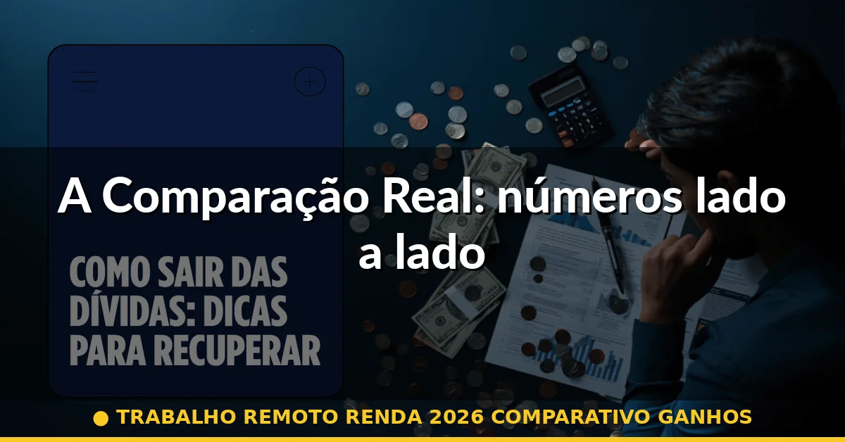 A Comparação Real: números lado a lado — trabalho remoto renda 2026 comparativo ganhos