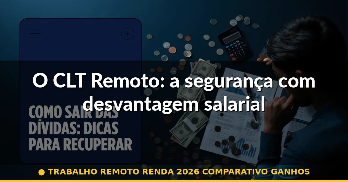 O CLT Remoto: a segurança com desvantagem salarial — trabalho remoto renda 2026 comparativo ganhos