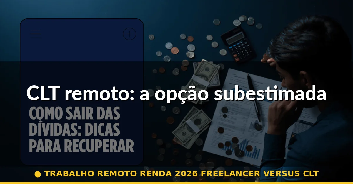 CLT remoto: a opção subestimada — trabalho remoto renda 2026 freelancer versus clt