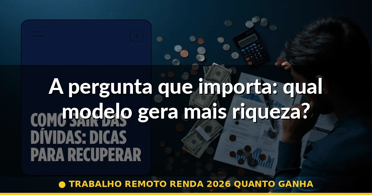 A pergunta que importa: qual modelo gera mais riqueza? — trabalho remoto renda 2026 quanto ganha