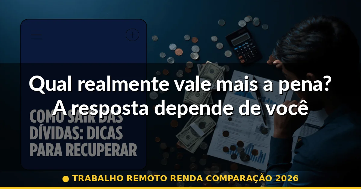 Qual realmente vale mais a pena? A resposta depende de você — trabalho remoto renda comparação 2026