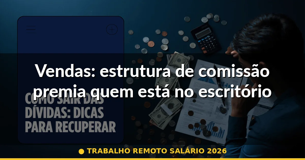 Vendas: estrutura de comissão premia quem está no escritório — trabalho remoto salário 2026
