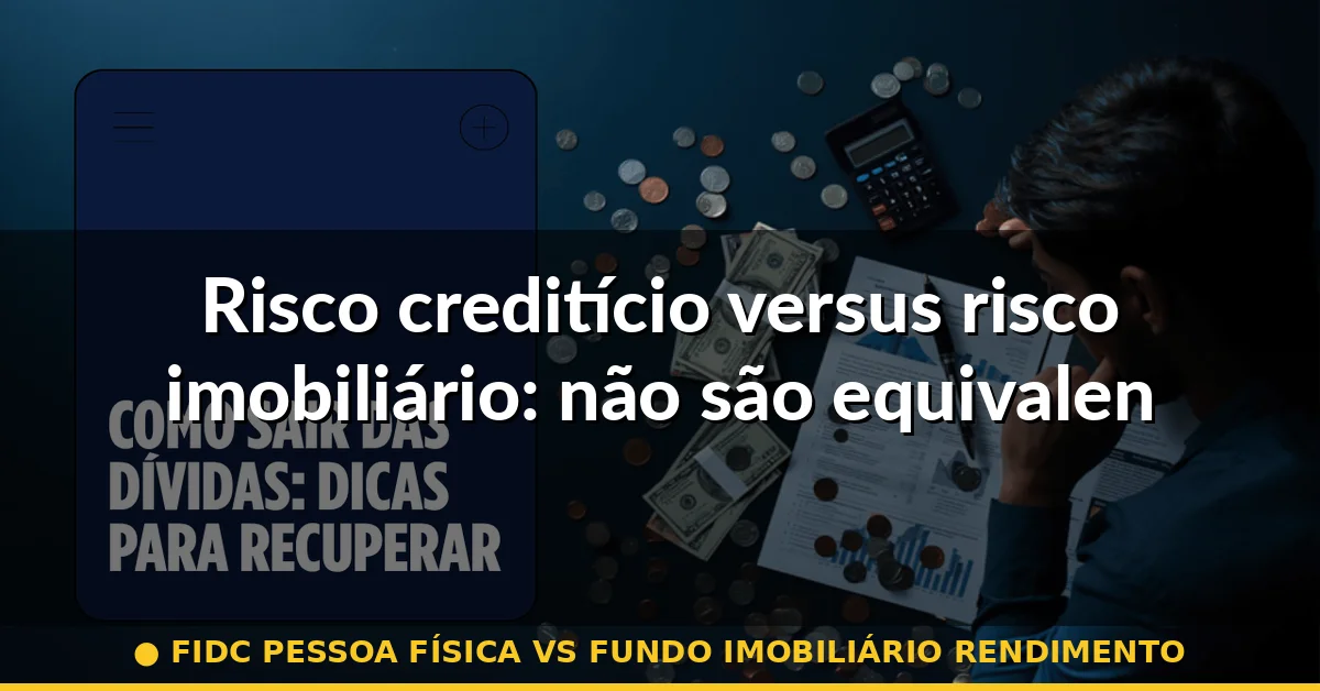 Risco creditício versus risco imobiliário: não são equivalentes — fidc pessoa física vs fundo imobiliário rendimento