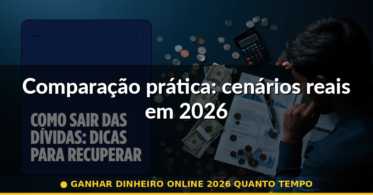 Comparação prática: cenários reais em 2026 — ganhar dinheiro online 2026 quanto tempo