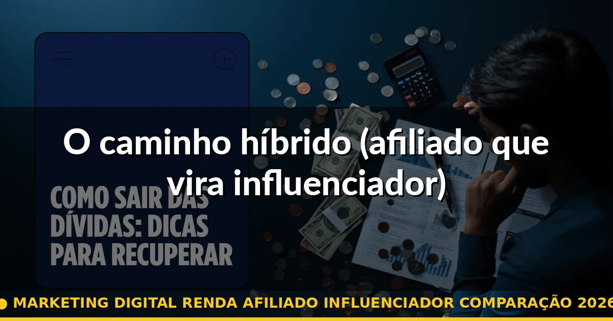 O caminho híbrido (afiliado que vira influenciador) — marketing digital renda afiliado influenciador comparação 2026