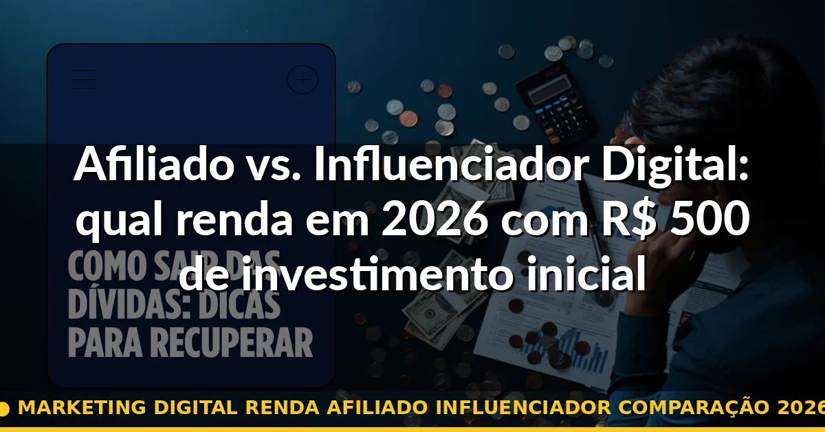 marketing digital renda afiliado influenciador comparação 2026 — Guia completo 2026