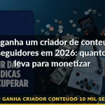 quanto ganha criador conteúdo 10 mil seguidores — Guia completo 2026