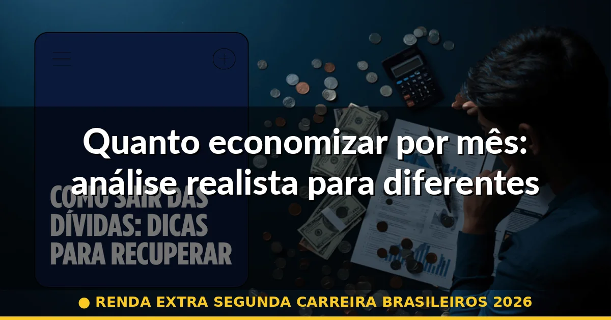 Quanto economizar por mês: análise realista para diferentes cenários — renda extra segunda carreira brasileiros 2026