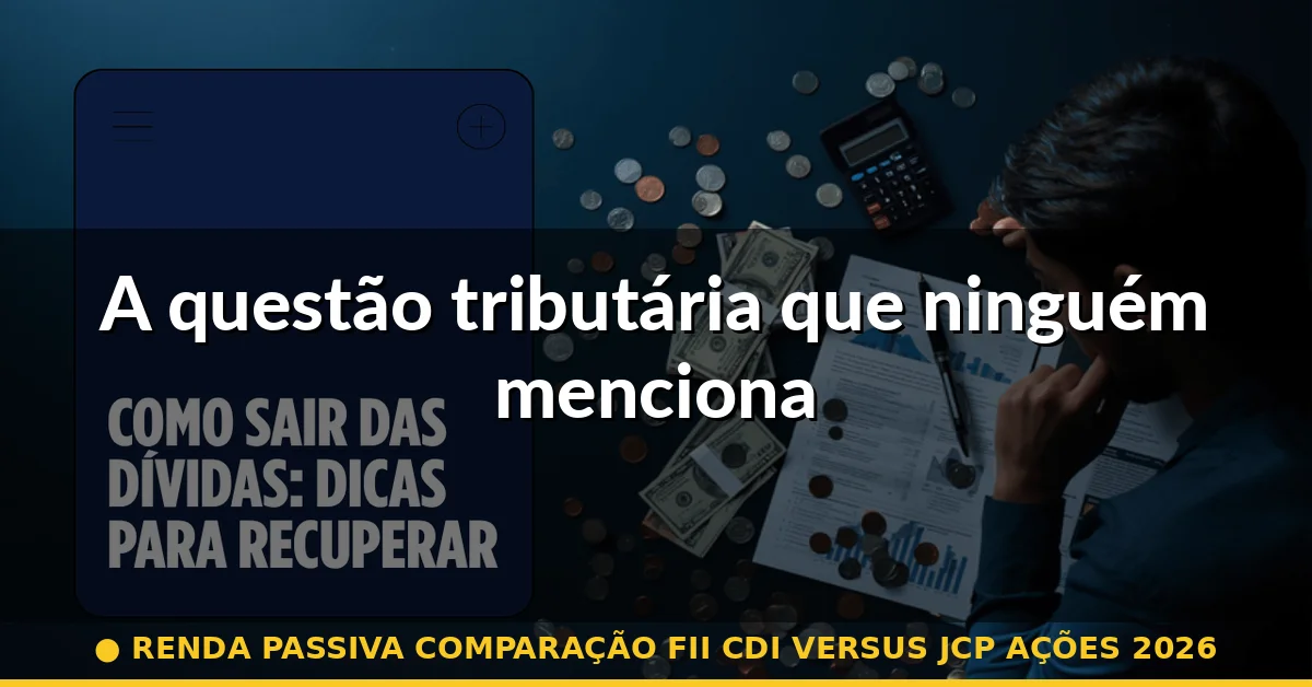 A questão tributária que ninguém menciona — renda passiva comparação fii cdi versus jcp ações 2026