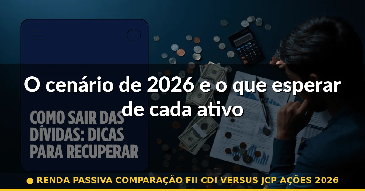 O cenário de 2026 e o que esperar de cada ativo — renda passiva comparação fii cdi versus jcp ações 2026