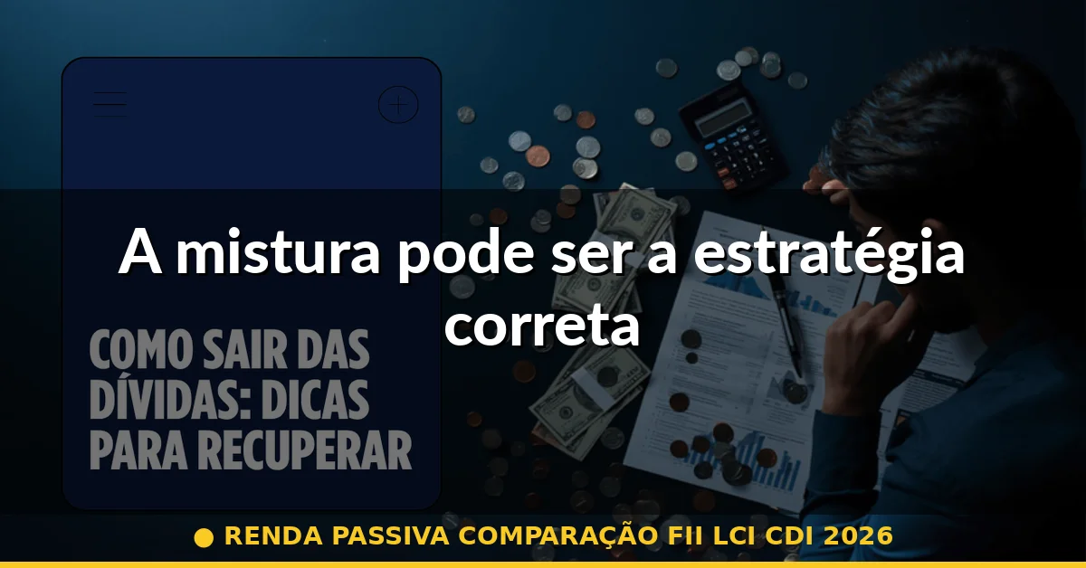 A mistura pode ser a estratégia correta — renda passiva comparação fii lci cdi 2026