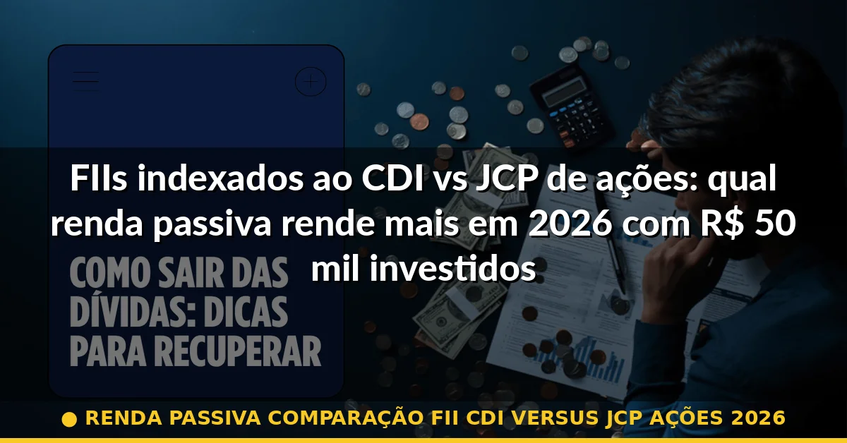 renda passiva comparação fii cdi versus jcp ações 2026 — Guia completo 2026