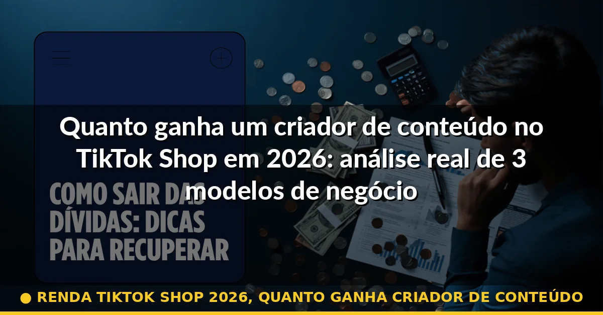 renda tiktok shop 2026, quanto ganha criador de conteúdo — Guia completo 2026