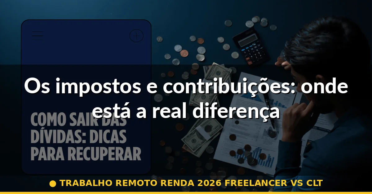 Os impostos e contribuições: onde está a real diferença — trabalho remoto renda 2026 freelancer vs clt
