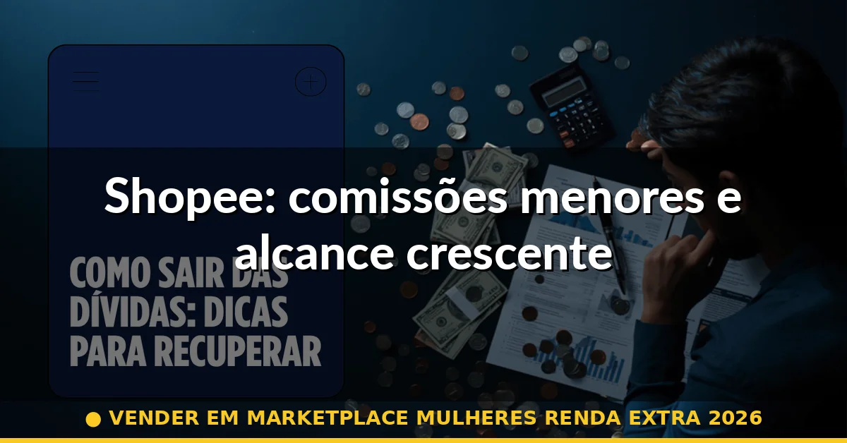 Shopee: comissões menores e alcance crescente — vender em marketplace mulheres renda extra 2026