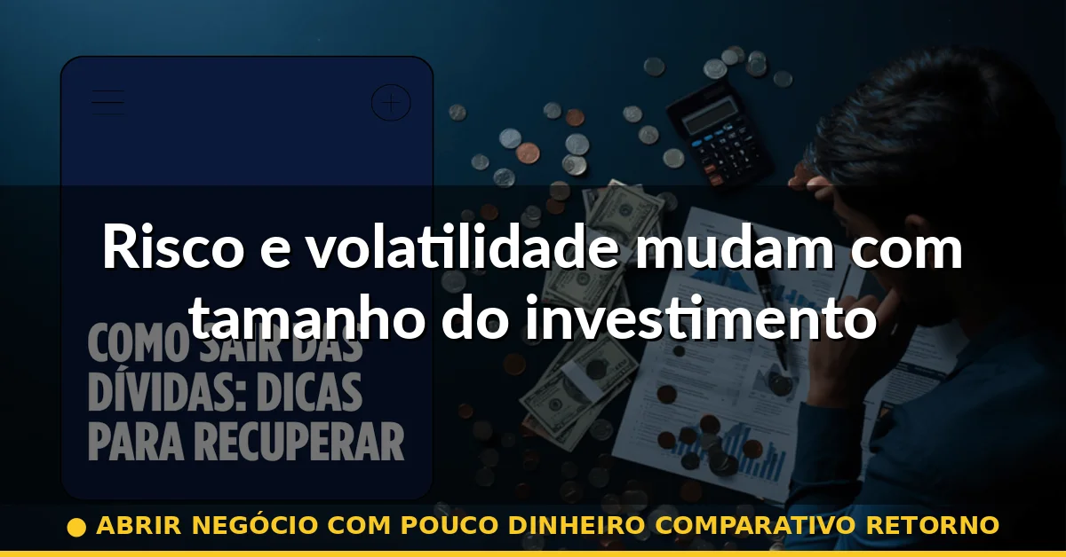 Risco e volatilidade mudam com tamanho do investimento — abrir negócio com pouco dinheiro comparativo retorno