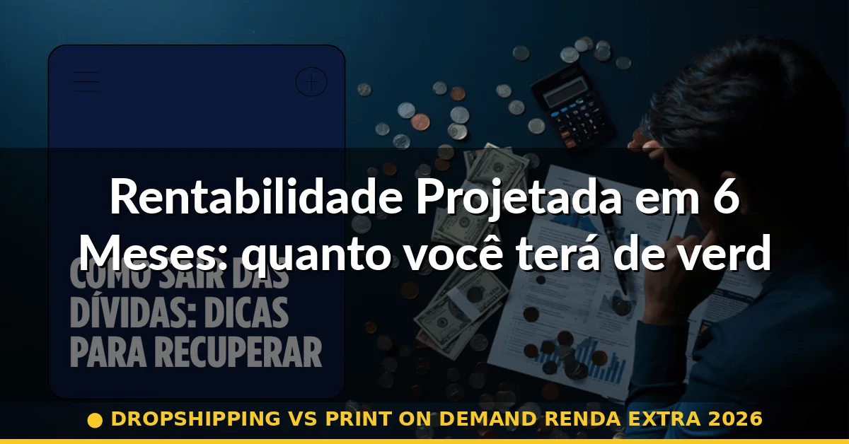 Rentabilidade Projetada em 6 Meses: quanto você terá de verdade — dropshipping vs print on demand renda extra 2026