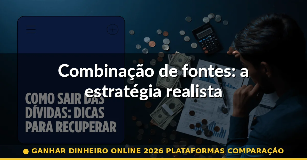 Combinação de fontes: a estratégia realista — ganhar dinheiro online 2026 plataformas comparação