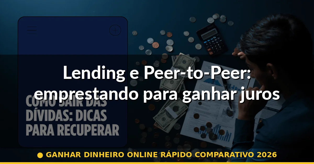 Lending e Peer-to-Peer: emprestando para ganhar juros — ganhar dinheiro online rápido comparativo 2026