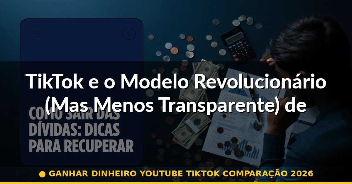 TikTok e o Modelo Revolucionário (Mas Menos Transparente) de Pagamento — ganhar dinheiro youtube tiktok comparação 2026