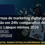 marketing digital renda extra plataformas pagamento rápido — Guia completo 2026