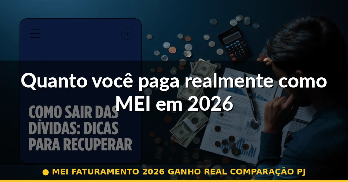 Quanto você paga realmente como MEI em 2026 — mei faturamento 2026 ganho real comparação pj